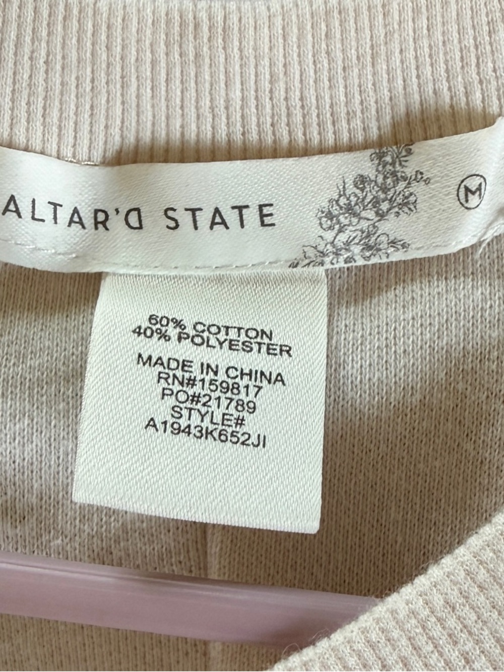 Altar'd State Cream Ribbed Pullover Sweater - Picture 7 of 7